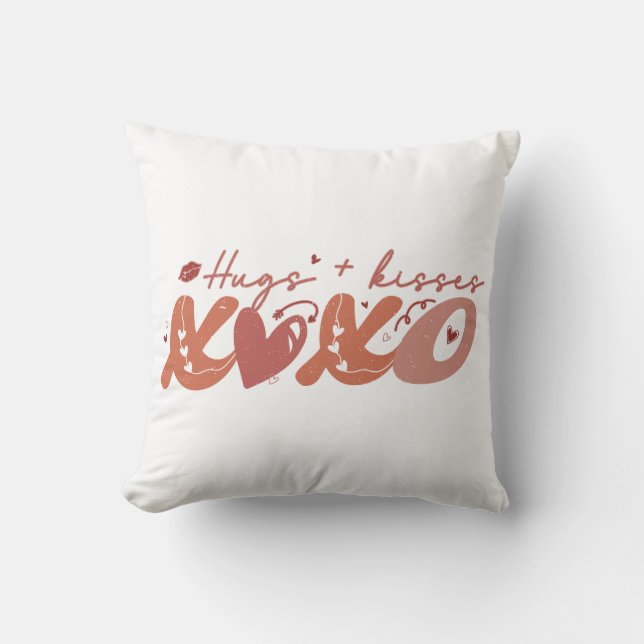 Hugs Kisses XOXO Cushion (Front)