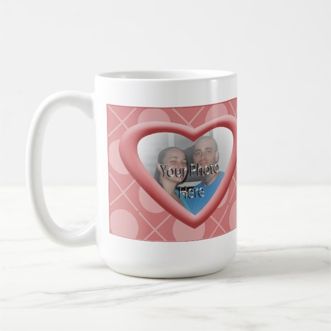 Hugs & Kisses XOXO Heart Photo Mug (Left)