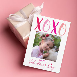 Hugs & Kisses (XOXO) Modern Valentine's Day Holiday Card