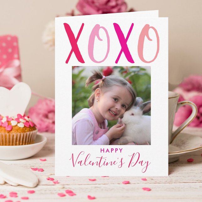 Hugs & Kisses (XOXO) Modern Valentine's Day Holiday Card (Creator Uploaded)