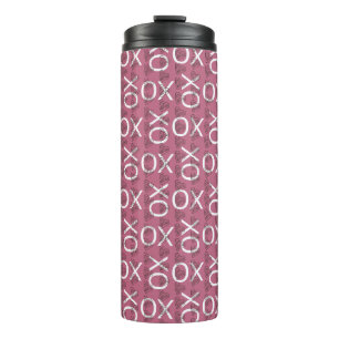 Hugs Kisses XOXO Pink Valentines Day Thermal Tumbler