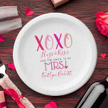 Hugs & Kisses (XOXO) Valentine's Day Bridal Shower Paper Plate<br><div class="desc">Celebrate in style with these modern and very trendy bridal shower or wedding paper plates. This design is easy to personalise with your special event wording and your guests will be thrilled when they see these fabulous plates. Matching items can be found in the collection.</div>