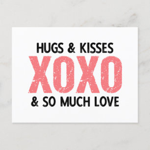 Hugs & Kisses XOXO Valentine's Day Postcard