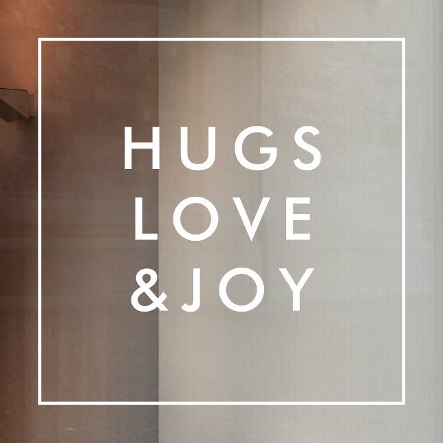 Hugs Love and Joy | Stylish Christmas Square White (Creator Uploaded)