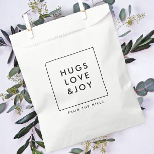 Hugs Love and Joy   Stylish Minimal Christmas  Favour Bag