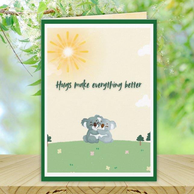 Hugs Make Everything Better Koala Bears Get Well Card (Creator Uploaded)