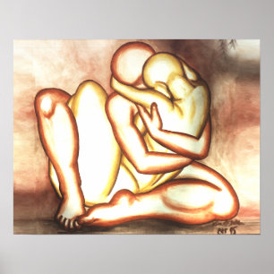 Hugs Poster Loving Embrace Print Figure Drawing