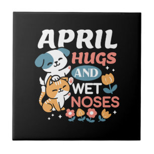Hugs, Wet Noses, and Spring Vibes – Playful Pet Ceramic Tile