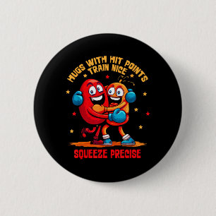 HUGS with HIT Points Train Nice Squeeze Precise 6 Cm Round Badge