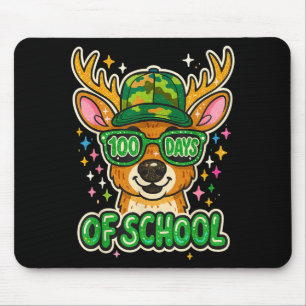 Hugvyn 100 Days Of School Deer Hunting Boys Camo B Mouse Pad