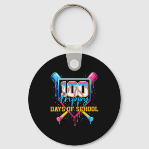 Hugvyn 100 Drippy Days Of School Baseball Ice Crea Key Ring