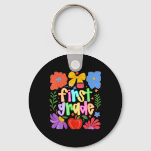 Hugvyn Back To School_ First Grade Preppy Teacher Key Ring