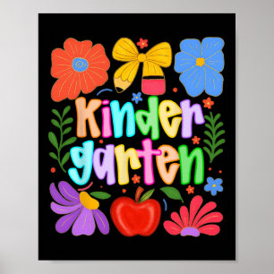 Hugvyn Back To School Kindergarten Preppy Teacher Poster