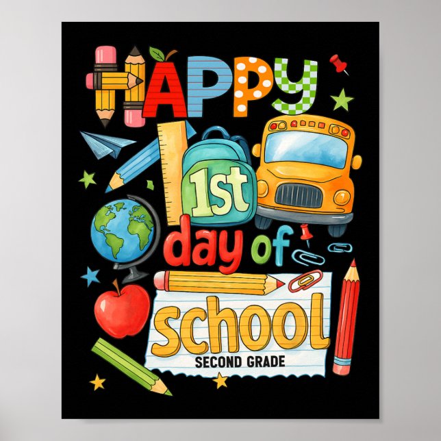 Hugvyn Back To School Second Grade Teacher 2nd Gra Poster (Front)