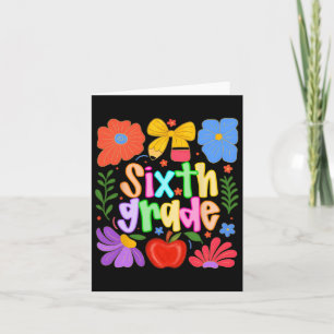 Hugvyn Back To School Sixth Grade Preppy Teacher K Card