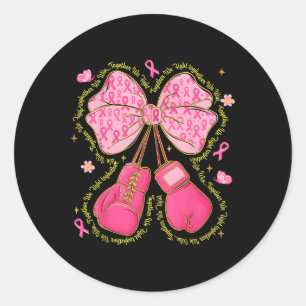 Hugvyn Breast Cancer Pink Boxing Gloves Survivor P Classic Round Sticker