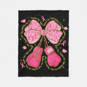 Hugvyn Breast Cancer Pink Boxing Gloves Survivor P Fleece Blanket