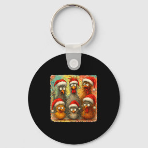 Hugvyn Christmas Santa Chicken Crazy Eagerlys Roos Key Ring