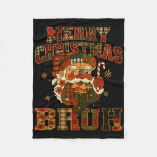 Hugvyn Christmas Santa Claus Patchwork Merry Chris Fleece Blanket