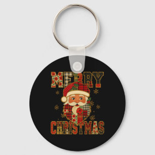 Hugvyn Christmas Santa Claus Patchwork Merry Chris Key Ring