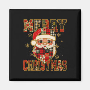 Hugvyn Christmas Santa Claus Patchwork Merry Chris Magnet