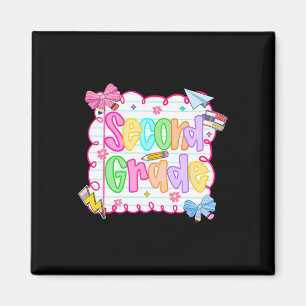 Hugvyn Ck To School Cute Second Grade Preppy Teach Magnet