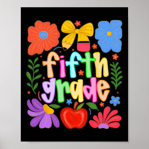 Hugvyn Ck To School Fifth Grade Preppy Teacher Kid Poster