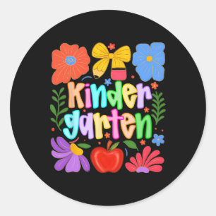 Hugvyn Ck To School Kindergarten Preppy Teacher Fl Classic Round Sticker