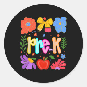 Hugvyn Ck To School Pre-k Preschool Preppy Teacher Classic Round Sticker