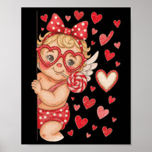 Hugvyn Cupid Lollipop Valentine Coquette Hearts Cu Poster
