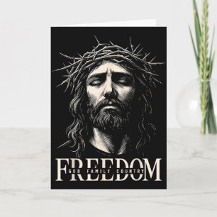 Hugvyn Dom Jesus Christian Face Crown God Family C Card