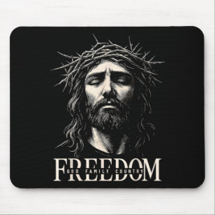 Hugvyn Dom Jesus Christian Face Crown God Family C Mouse Pad