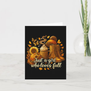 Hugvyn Fall Autumn_ Just A Girl Who Loves Fall Cow Card