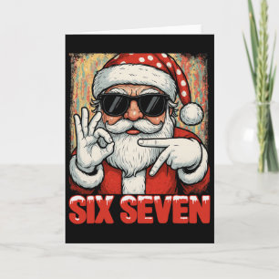 Hugvyn Funny Six Seven Meme Christmas Cool Santa S Card
