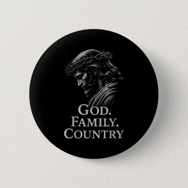 Hugvyn God Family Country Jesus Christian Faith Mi 6 Cm Round Badge (Front)