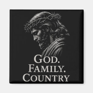 Hugvyn God Family Country Jesus Christian Faith Mi Magnet