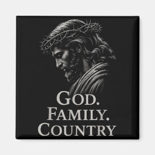 Hugvyn God Family Country Jesus Christian Faith Mi Magnet
