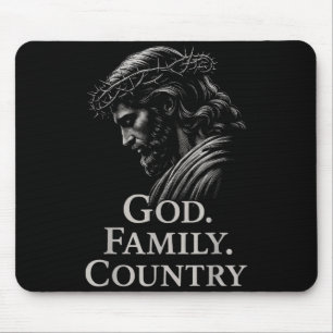 Hugvyn God Family Country Jesus Christian Faith Mi Mouse Pad