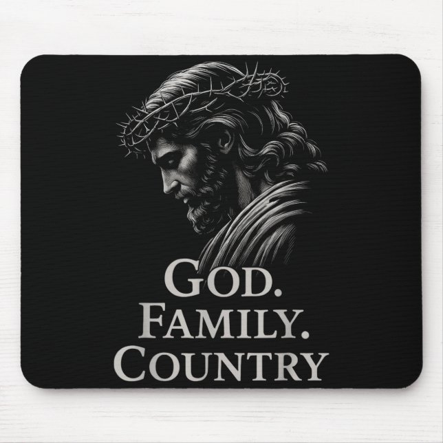 Hugvyn God Family Country Jesus Christian Faith Mi Mouse Pad (Front)
