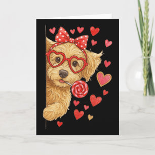 Hugvyn Goldendoodle Valentine Doodle Mum Coquette  Card