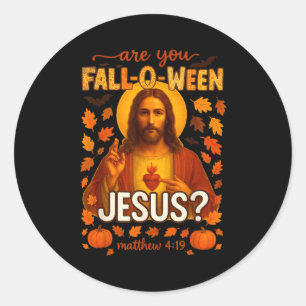 Hugvyn Halloween Are You Fall-o-ween Jesus Christi Classic Round Sticker