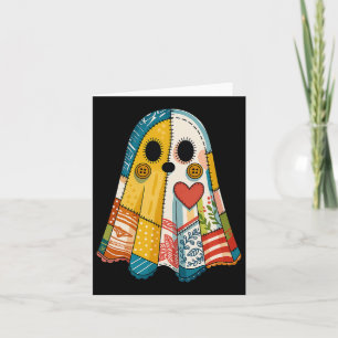 Hugvyn Halloween Patchwork Ghost Spooky Quilt Ghos Card