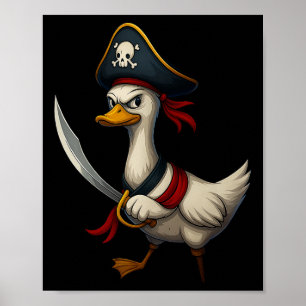 Hugvyn Halloween Pirate Goose Spooky Goose Costume Poster
