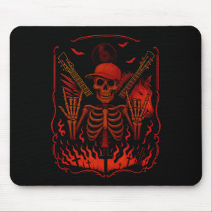 Hugvyn Halloween Skeleton Rock Hand Rocker Mens Bo Mouse Pad