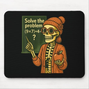 Hugvyn Halloween Skeleton Six Seven 67 Meme Pemdas Mouse Pad