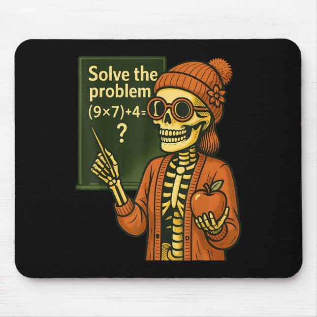 Hugvyn Halloween Skeleton Six Seven 67 Meme Pemdas Mouse Pad (Front)