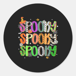 Hugvyn Halloween Spooky Season Preppy Halloween Wo Classic Round Sticker