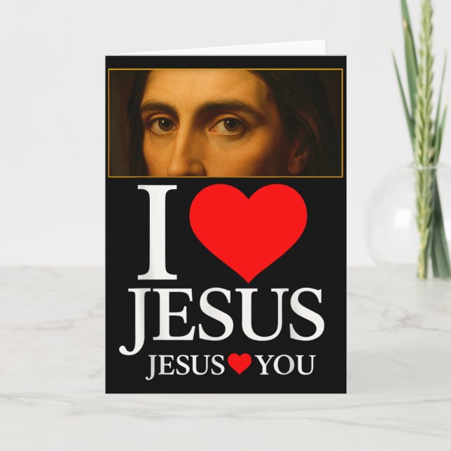 Hugvyn I Love Jesus I Heart Jesus Faith American C Card (Front)