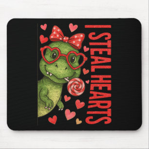 Hugvyn I Steal Hearts Boys T Rex Valentine Dinosau Mouse Pad