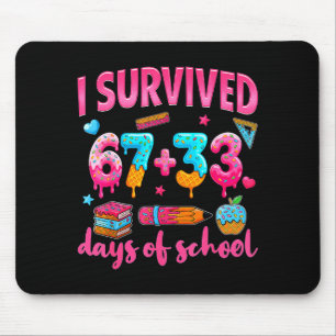 Hugvyn I Survived 100 Days Of School 67 Ice Cream  Mouse Pad